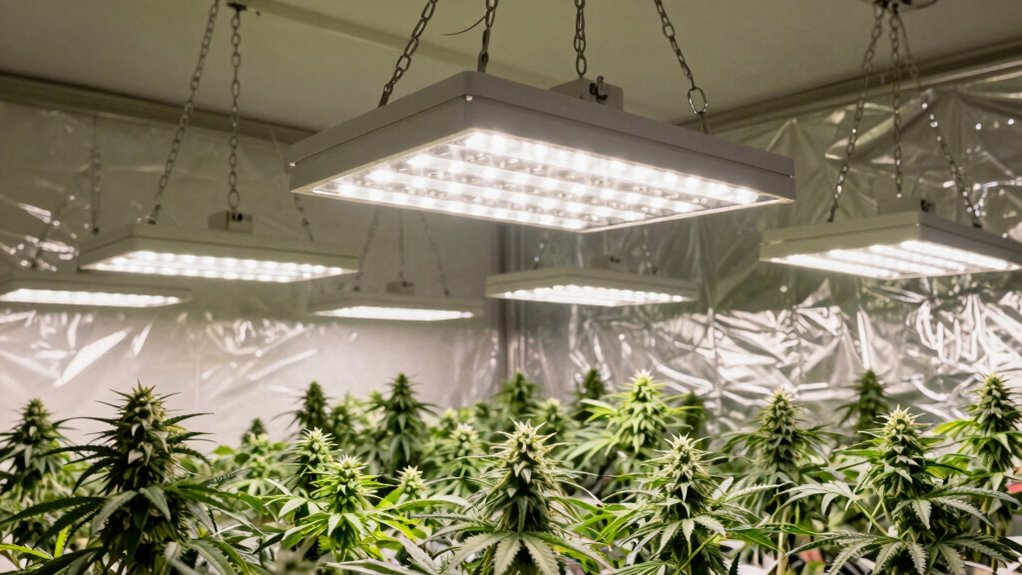 secure adjustable grow light setup