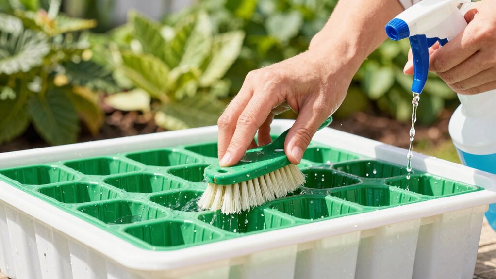 thoroughly clean seed trays