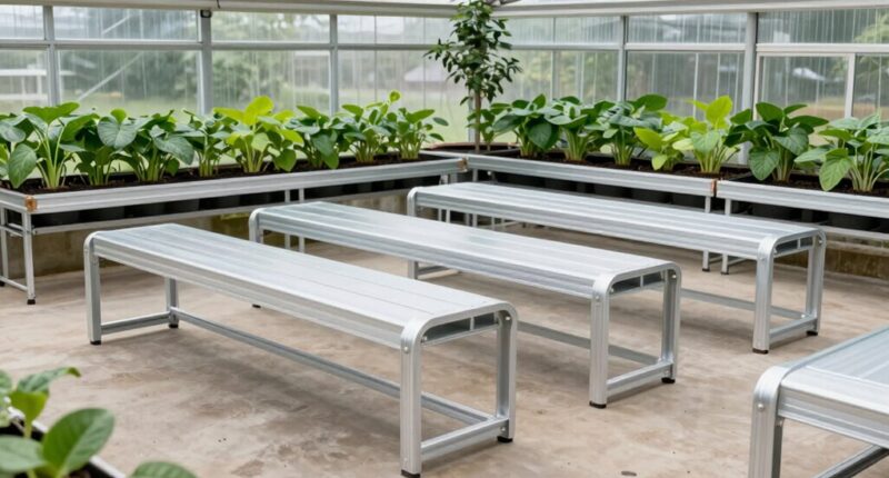 top aluminum greenhouse benches