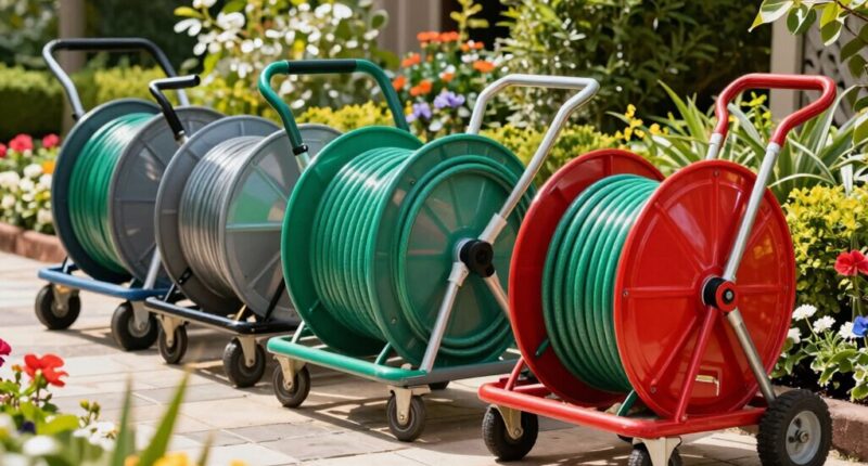 top garden hose reel carts