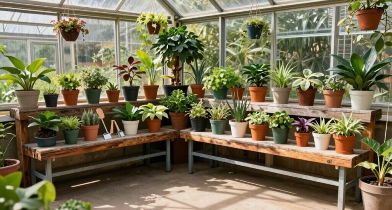 top greenhouse potting benches