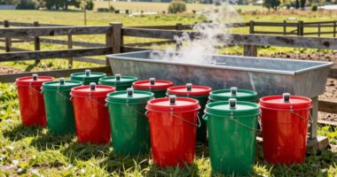 top heated livestock water buckets