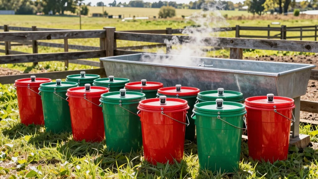 top heated livestock water buckets