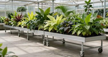 top rolling greenhouse benches
