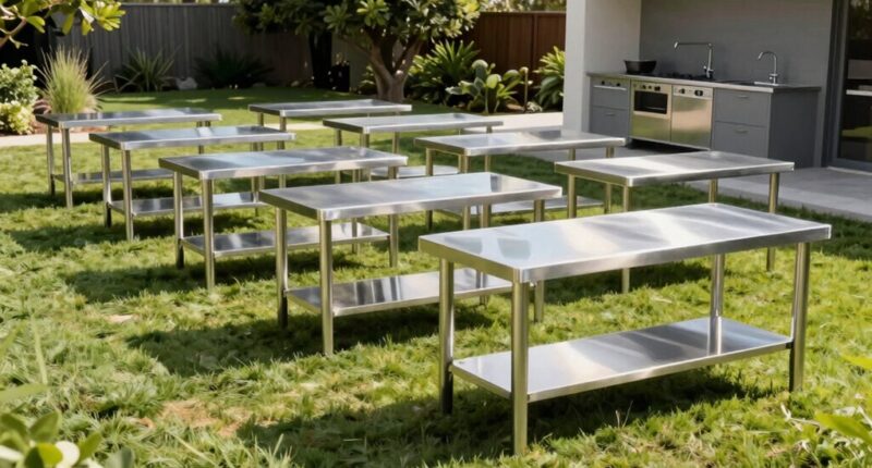 top stainless steel outdoor prep tables