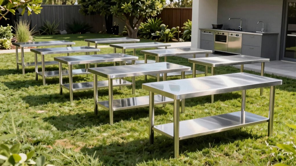 top stainless steel outdoor prep tables