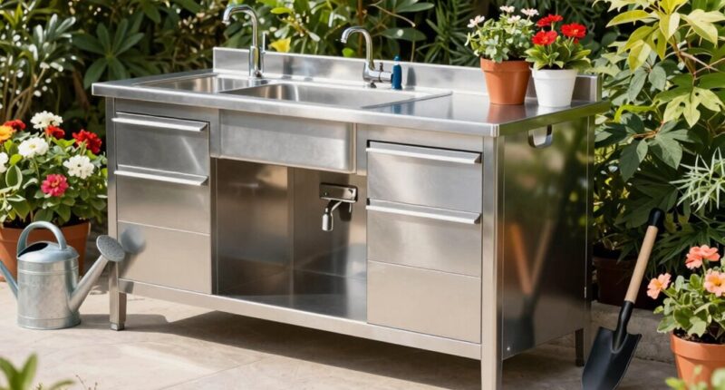 top stainless steel potting benches