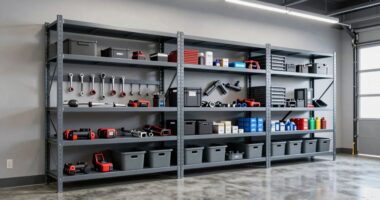 top steel garage shelves