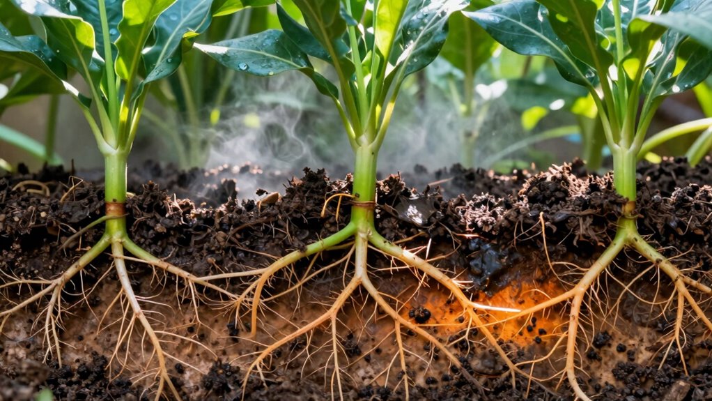 warm roots cooler air