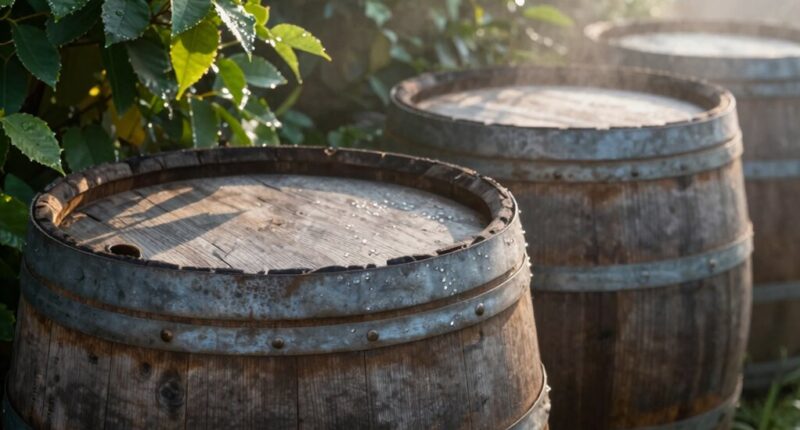 water barrels as thermal mass