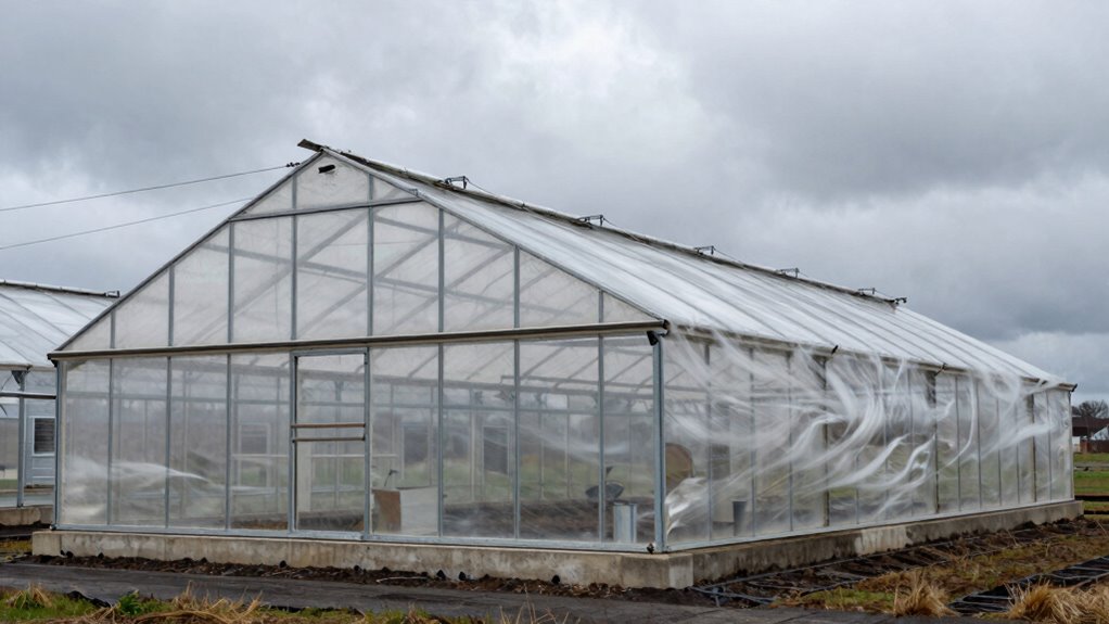 wind resistant greenhouse anchoring