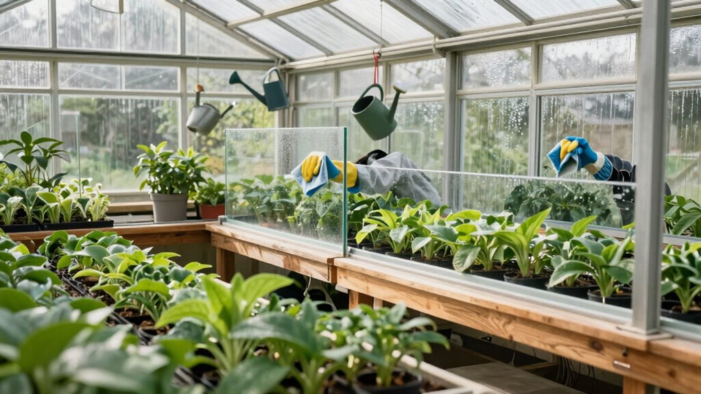 consistent greenhouse cleaning routine