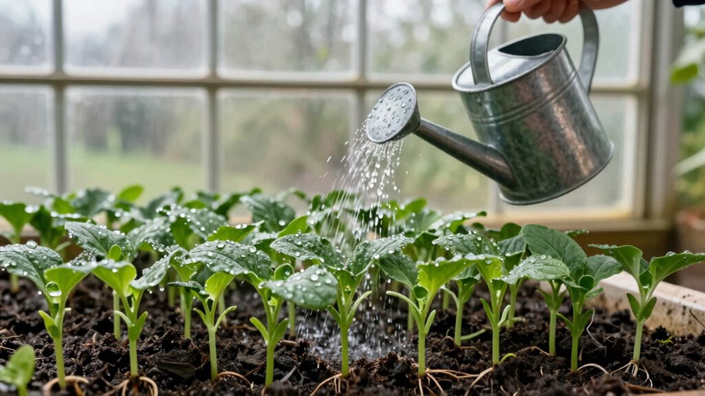 consistent watering promotes growth