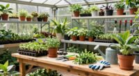 efficient greenhouse workspace setup