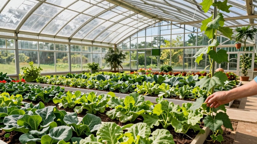 greenhouse size plant spacing