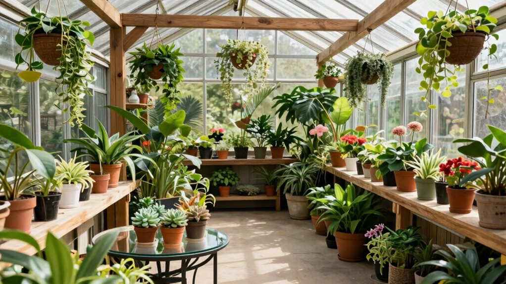 inviting organized climate controlled greenhouse