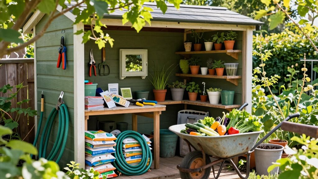 organized efficient gardening storage