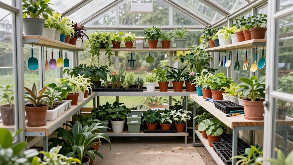 organized efficient greenhouse setup