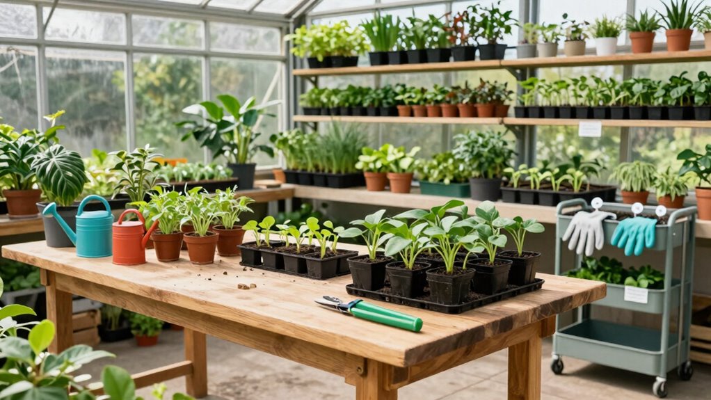 organized greenhouse workspace essentials