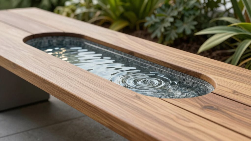 sustainable water and bench integration