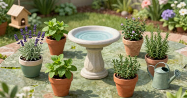 Plant These 8 Herbs Around Your Bird Bath to Encourage More Birds and Deter Pests