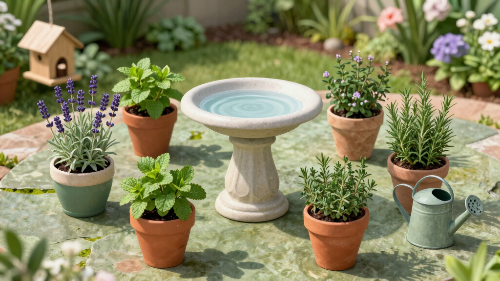 Plant These 8 Herbs Around Your Bird Bath to Encourage More Birds and Deter Pests