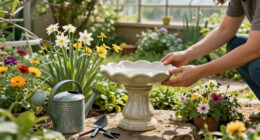 DIY A Border Bird Bath For A Flurry Of Flowers And Feathered Friends This Summer